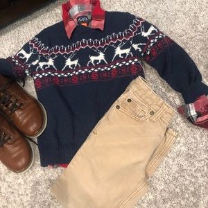 Boys sweater and button up